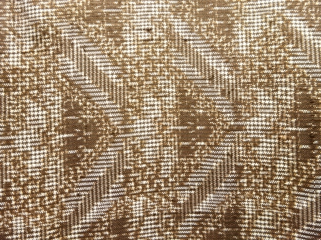 JAPANESE KIMONO / ANTIQUE KIMONO / SILK / DORO OSHIMA TSUMUGI / WOVEN ABSTRACT PATTERN